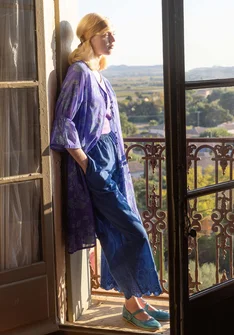 Webkleid „Meadow“ aus Bio-Baumwolle - amethyst