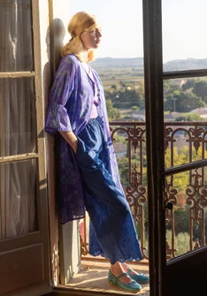 Webkleid „Meadow“ aus Bio-Baumwolle - amethyst