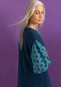 Strickpullunder aus Bio-/Recycling-Baumwolle - pazifikblau