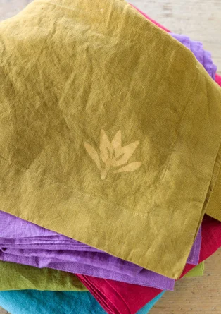 Washed linen tablecloth - brass