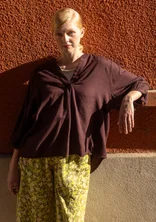 Webbluse „Flora Flow“ aus Viskose - dunkelaubergine