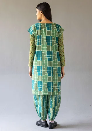 Kleid „Giraffe“ aus Bio-Baumwollgewebe - apfelgrün