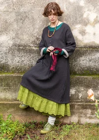 Webkleid aus Öko-Baumwolle - dunkelaschgrau