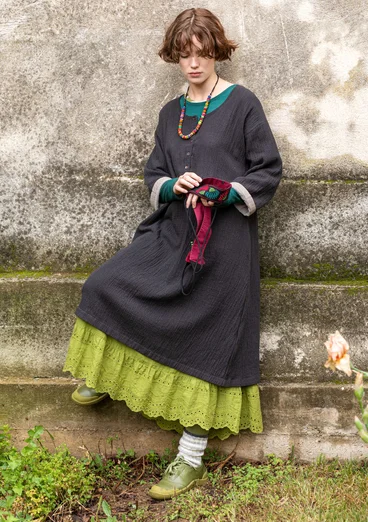 Webkleid aus Öko-Baumwolle - dunkelaschgrau