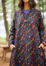 Robe tissée "Shiva" en coton biologique - noir