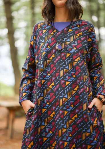 “Shiva” woven dress in organic cotton - black