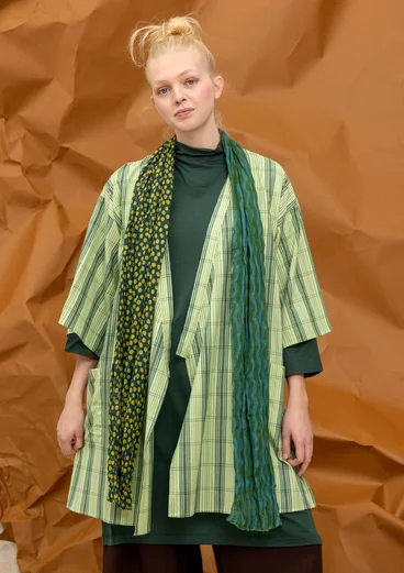 Gemusterter Schal „Frida“ aus Bio-Baumwolle - monstera