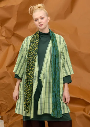 Gemusterter Schal „Frida“ aus Bio-Baumwolle - monstera