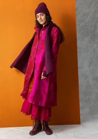 Manteau "Marabel" en tissu de laine/polyester - grenade
