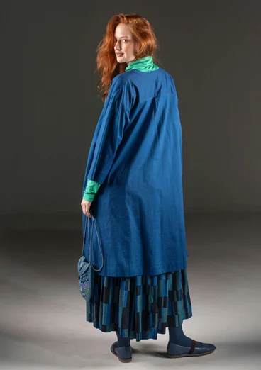Woven “Kelly” dress in organic cotton - indigo blue