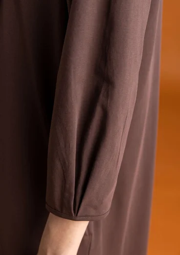 “Ylva” jersey dress in organic cotton/spandex - French roast
