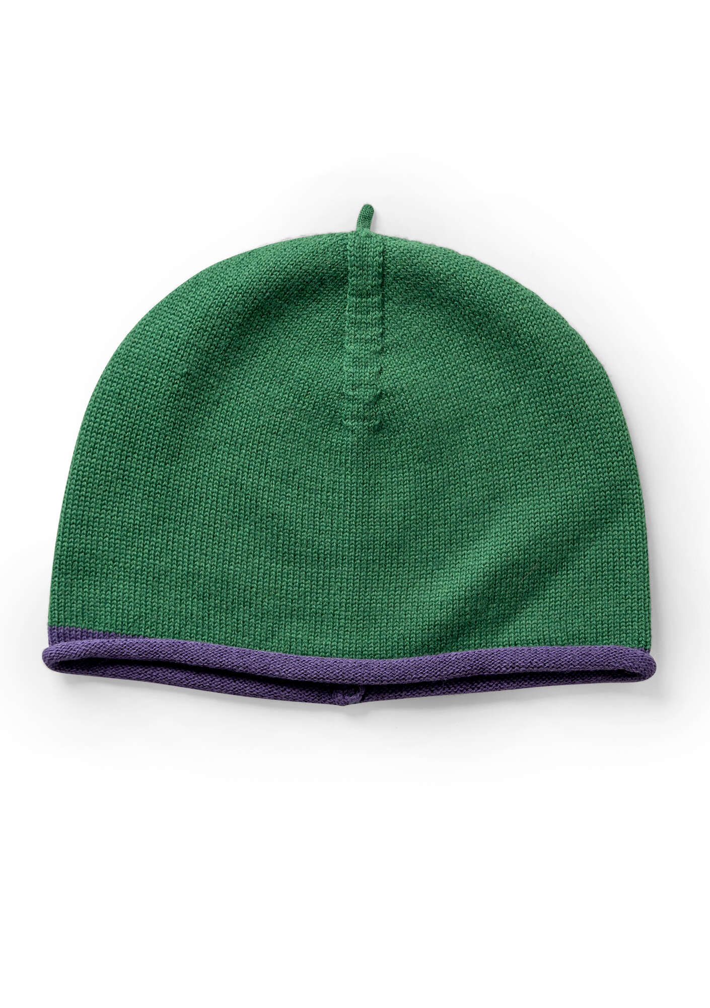 “Rainbow” hat in cotton, wool or cotton/wool  dark emerald thumbnail
