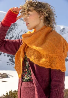 “Forgetmenot” scarf knitted in an alpaca blend - clementine