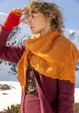 Châle "Forgetmenot" en maille d’alpaga mélangé - clémentine