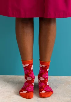 Chaussettes ”Theia” en coton biologique - amaryllis