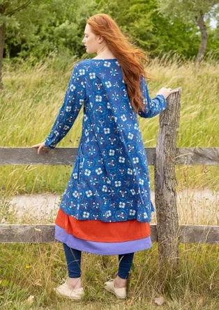 Tricot jurk "Star" van biologisch katoen - porseleinblauw