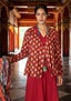 “Himalaya” blouse in organic cotton agate red thumbnail
