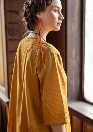 “Wanja” woven organic cotton dress - ochre