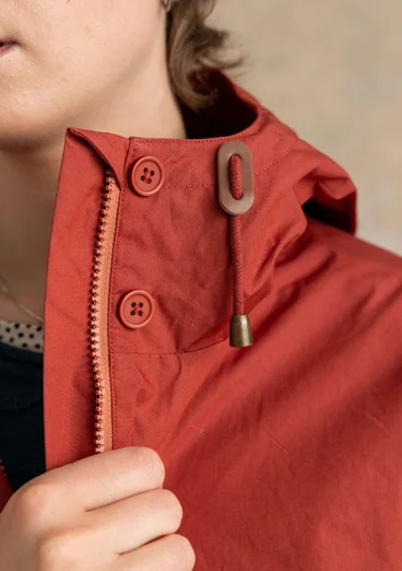 Parka „Vendela“ aus Bio-Baumwollgewebe - krapprot