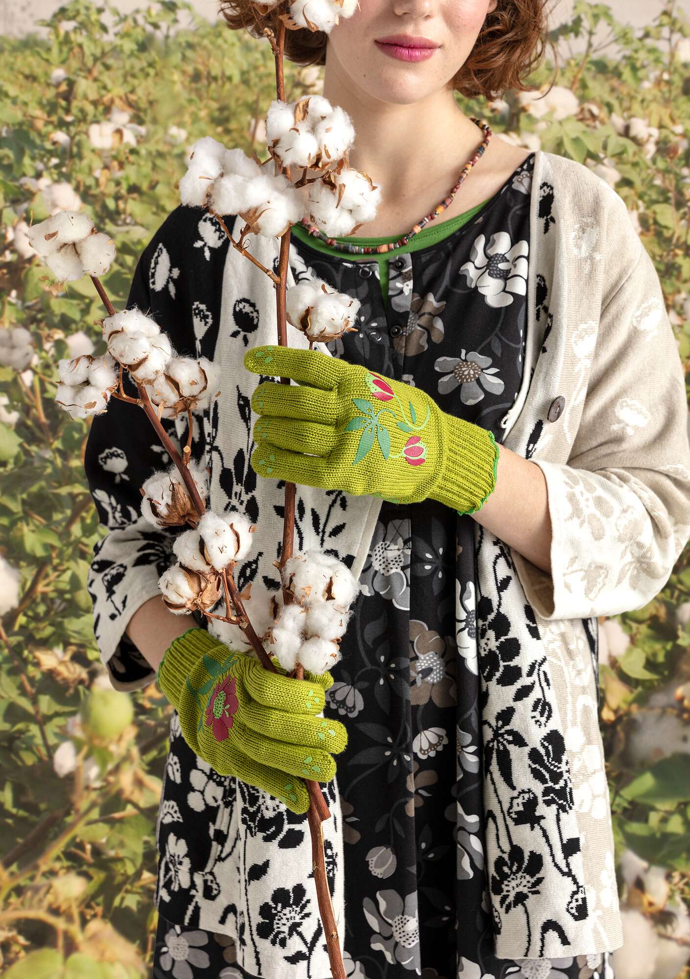 “Gardener” gardening gloves in recycled polyester kiwi thumbnail
