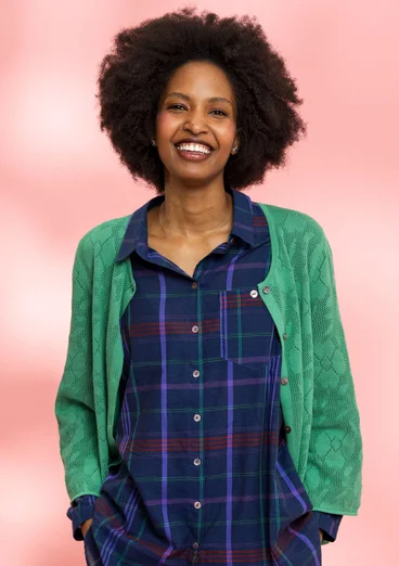 Gilet "Blomstra" en maille de coton biologique/recyclé - malachite