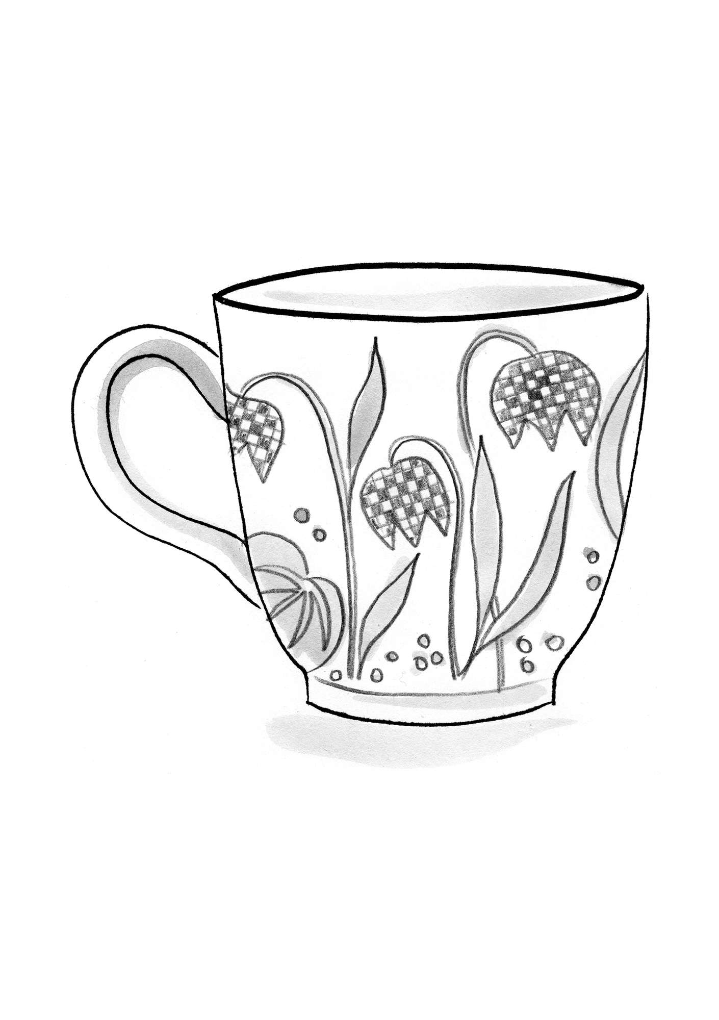 Tasse à thé ”Ängslilja” en céramique naturel
