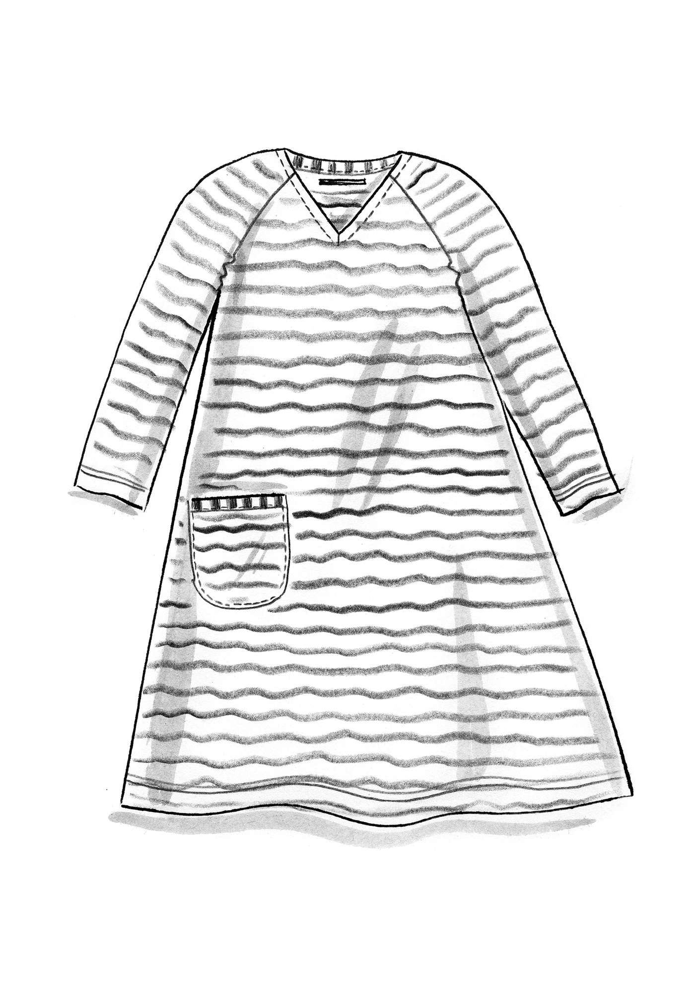 Tricot jurk van biologisch katoen pioen/donkerkoper