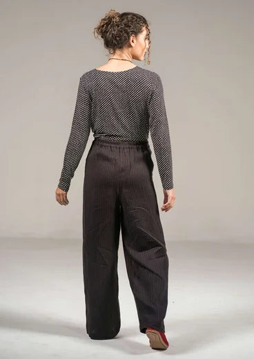 Pantalon "Bodil" en lin tissé - noir