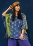 “Première” woven tunic in organic cotton/silk (cobalt blue S/M)