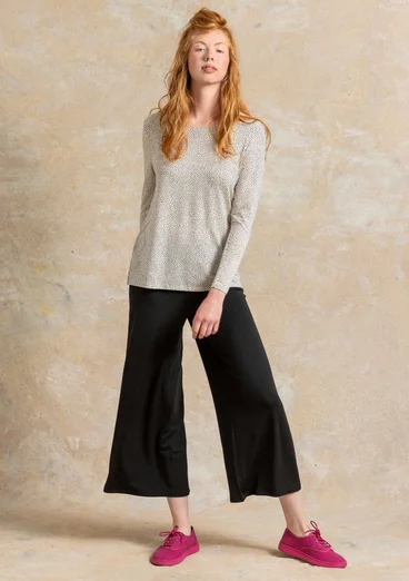 “Bianca” lyocell/elastane jersey top - black/patterned