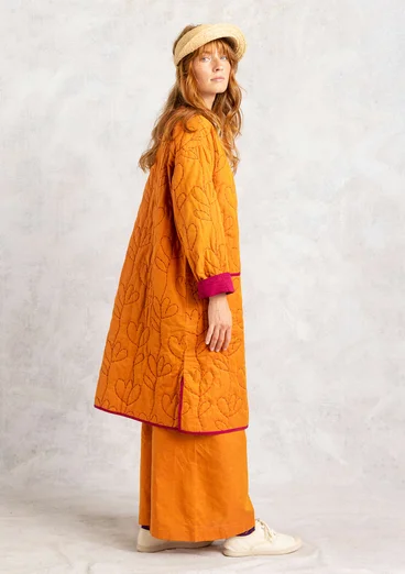 Doorgestikte jas "Idun" van biologisch katoen/linnen - lijsterbes