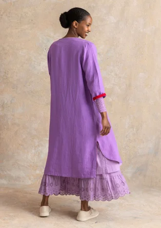 Woven linen dress - purple cosmos
