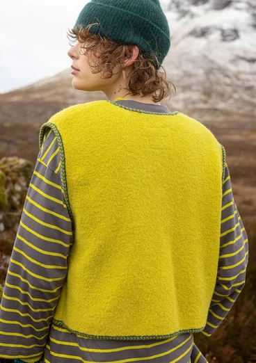 Strickweste „Sälen“ aus Wollbouclé - limettengrün
