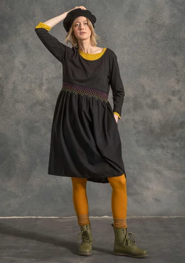 Jersey dress in organic cotton/modal - svart