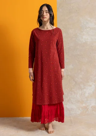 Jerseykleid „Theia“ aus Bio-Baumwolle/Elasthan - dunkelachatrot-gemustert