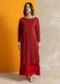 Jerseykleid „Theia“ aus Bio-Baumwolle/Elasthan (dunkelachatrot-gemustert L)