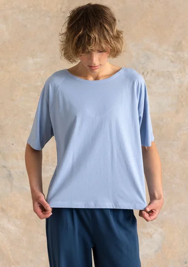 Tricot top "Himla" van biologisch katoen - blauwe mist