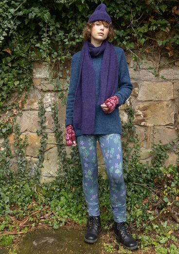 Geblümte Leggings „Idun“ aus Lyocell/Elasthan - nebelblau