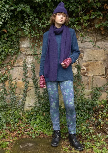 Geblümte Leggings „Idun“ aus Lyocell/Elasthan - nebelblau