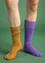 Solid-colour organic cotton knee-highs (mustard S/M)