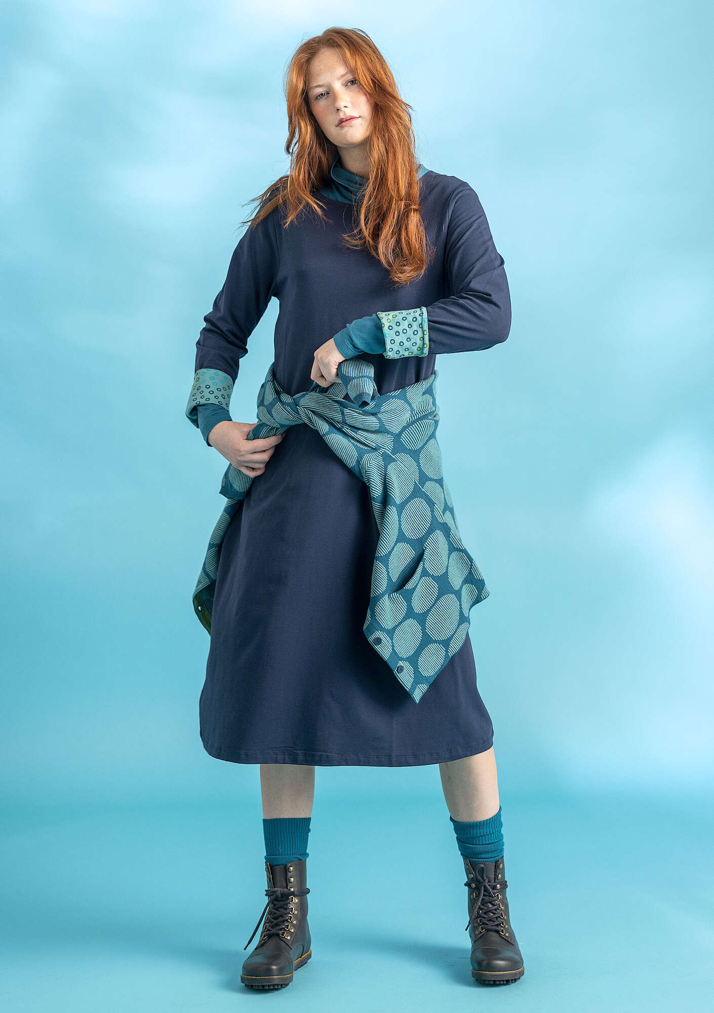 Jerseykleid „Stella“ aus Bio-Baumwolle/Elasthan dunkelindigo