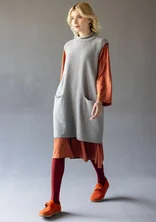 Tunique en maille texturée de coton biologique/laine - gris/chiné