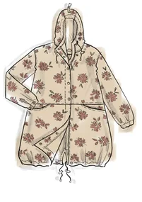 Parka "Nice" en écocoton - naturel foncé