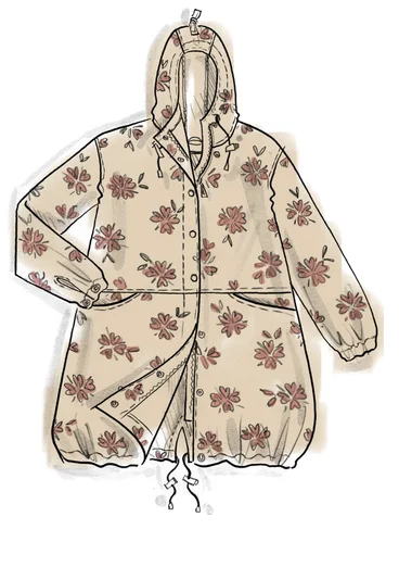 Parka "Nice" en écocoton - naturel foncé
