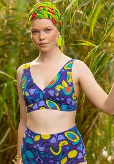 Bikinioberteil „Botswana“ aus Polyamid/Elasthan - türkis-gemustert