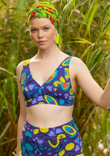 Bikinioberteil „Botswana“ aus Polyamid/Elasthan - türkis-gemustert