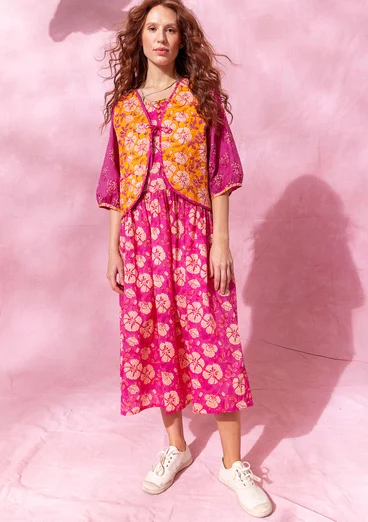 Doorgestikte gilet "Malli" van biologisch katoen - tagetes