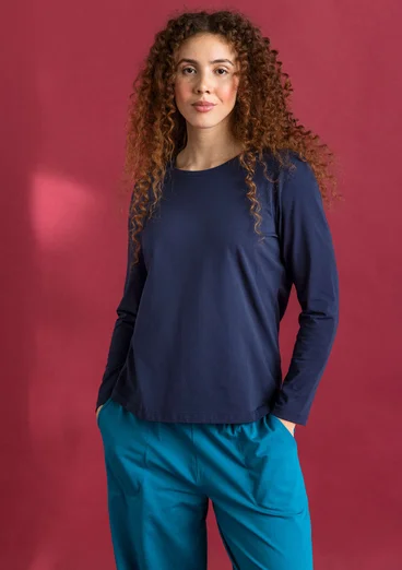 Top en jersey « Ylva » en coton biologique/élasthanne - indigo foncé
