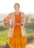 “Cumulus” woven-cotton kimono (light sand XL)