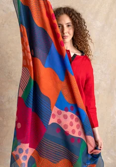 Foulard ”Ariel” en coton biologique - bleu Pacifique